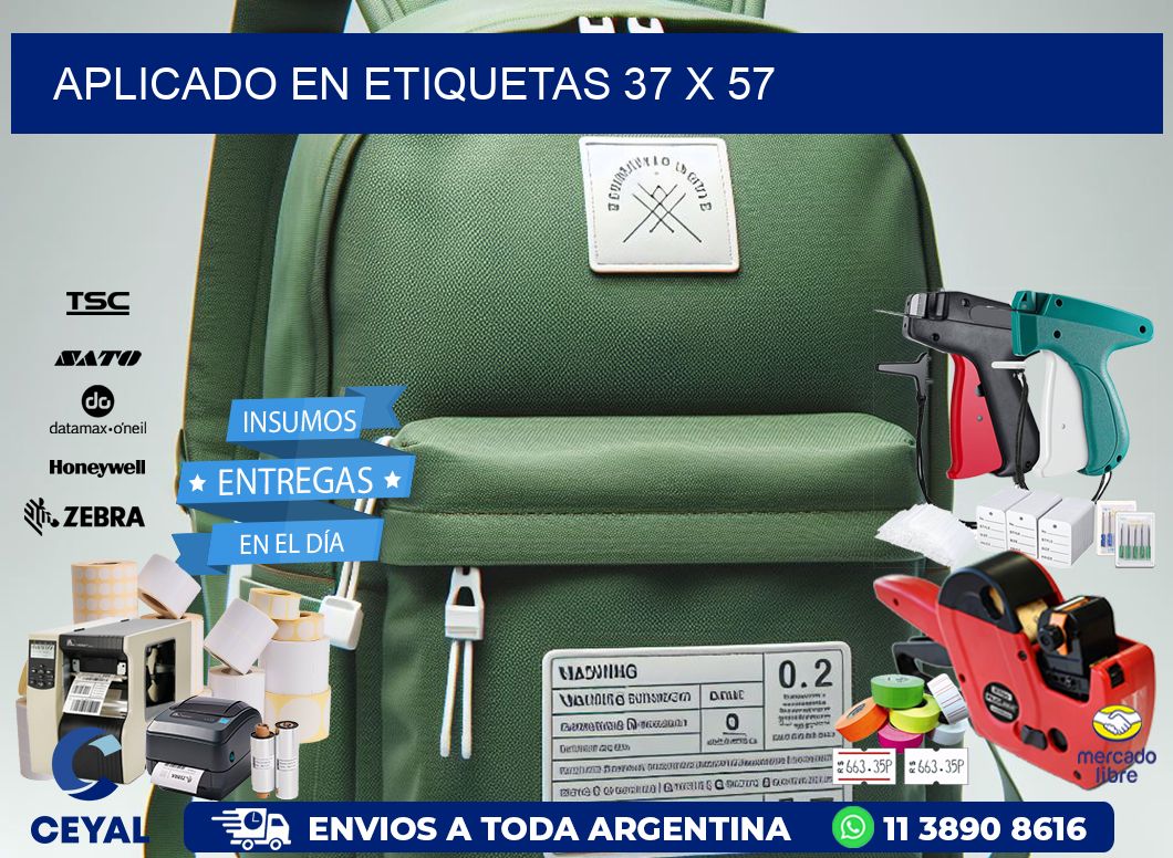 aplicado en etiquetas 37 x 57