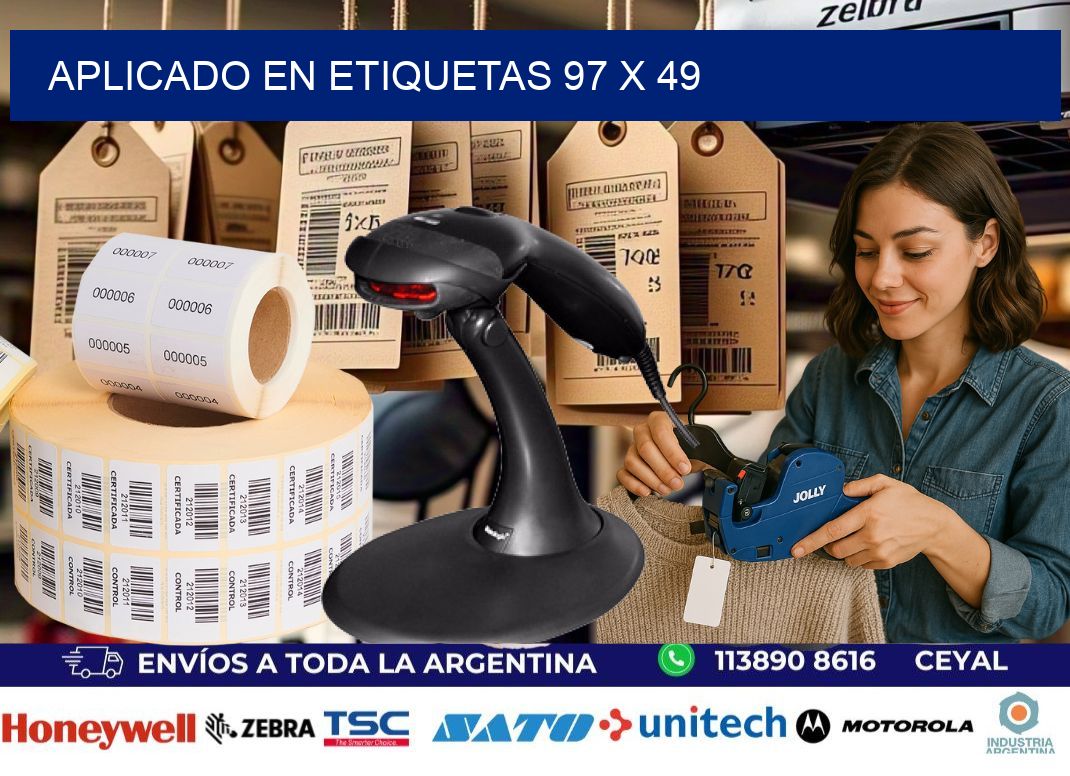 aplicado en etiquetas 97 x 49