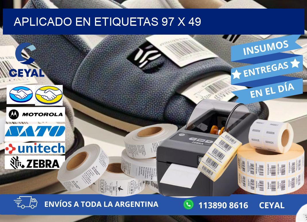 aplicado en etiquetas 97 x 49