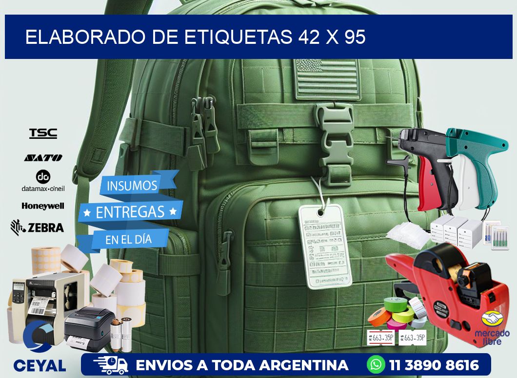 elaborado de etiquetas 42 x 95