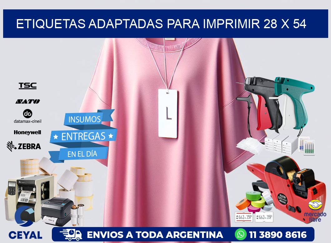 etiquetas adaptadas para imprimir 28 x 54