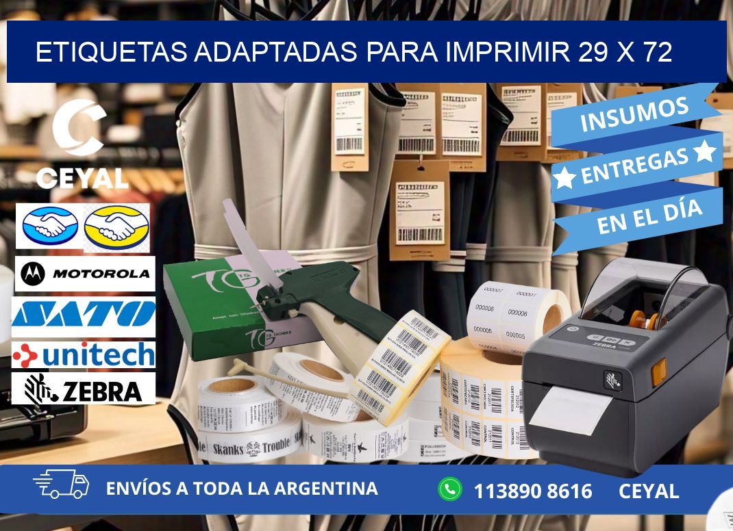 etiquetas adaptadas para imprimir 29 x 72