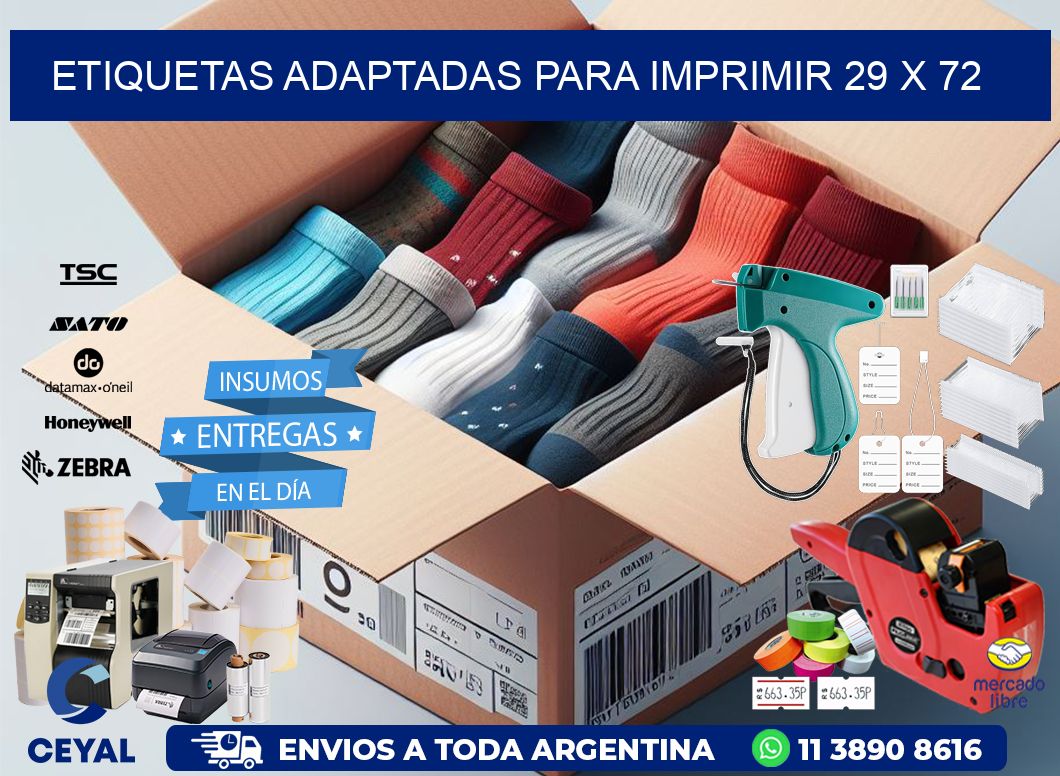 etiquetas adaptadas para imprimir 29 x 72