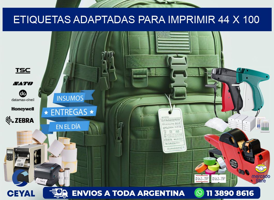 etiquetas adaptadas para imprimir 44 x 100