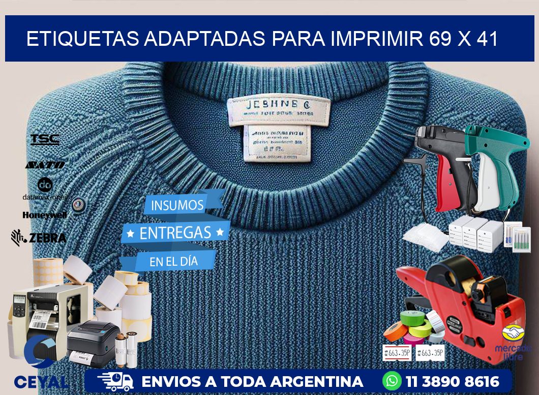 etiquetas adaptadas para imprimir 69 x 41