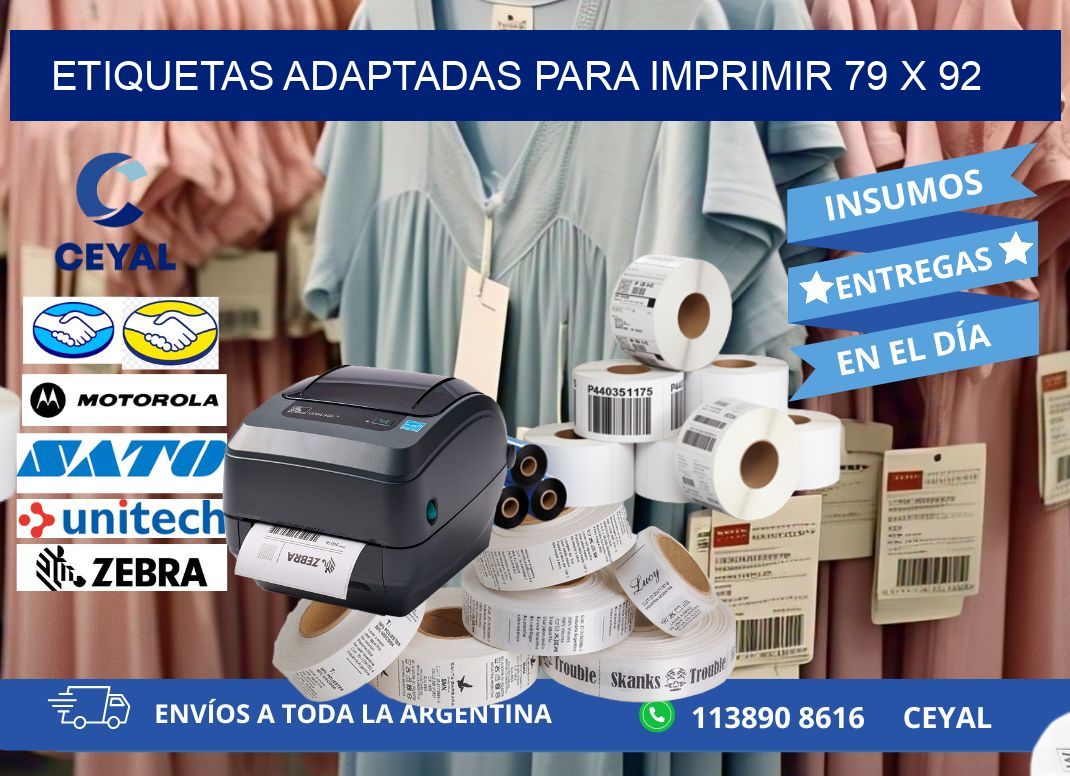 etiquetas adaptadas para imprimir 79 x 92