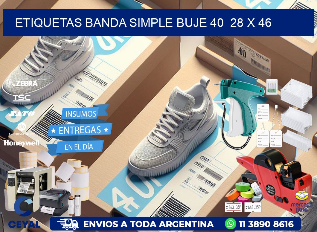 etiquetas banda simple buje 40  28 x 46