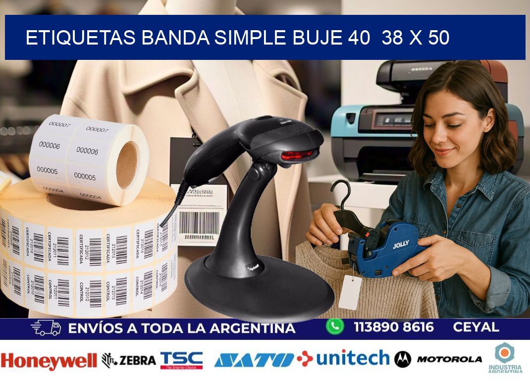 etiquetas banda simple buje 40  38 x 50