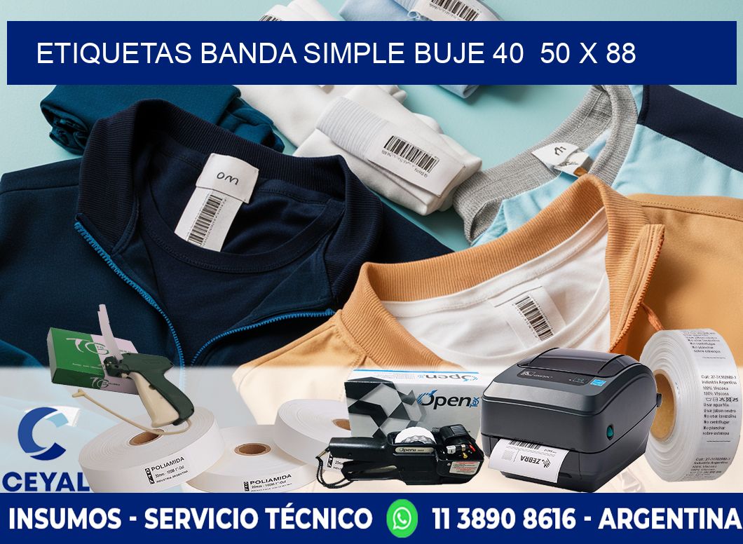 etiquetas banda simple buje 40  50 x 88