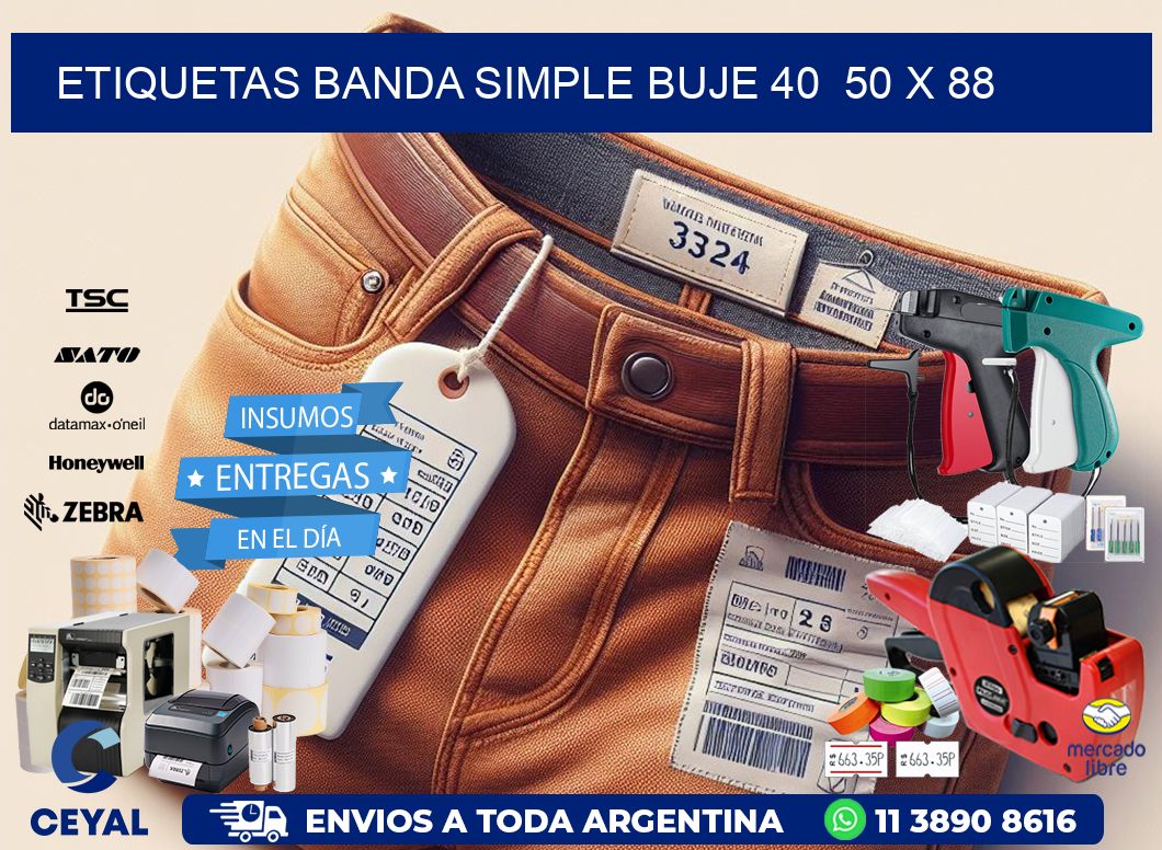 etiquetas banda simple buje 40  50 x 88