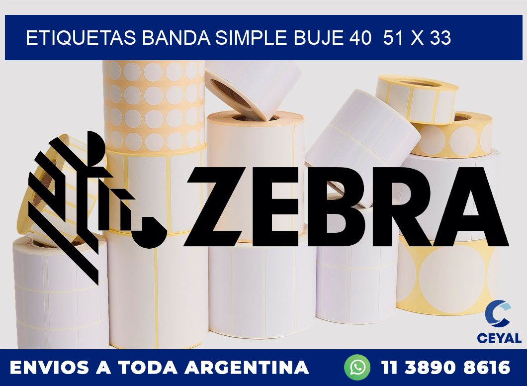 etiquetas banda simple buje 40  51 x 33