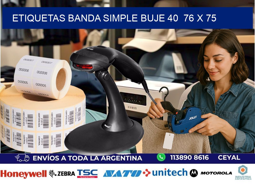 etiquetas banda simple buje 40  76 x 75