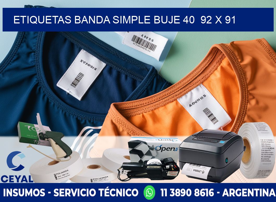 etiquetas banda simple buje 40  92 x 91