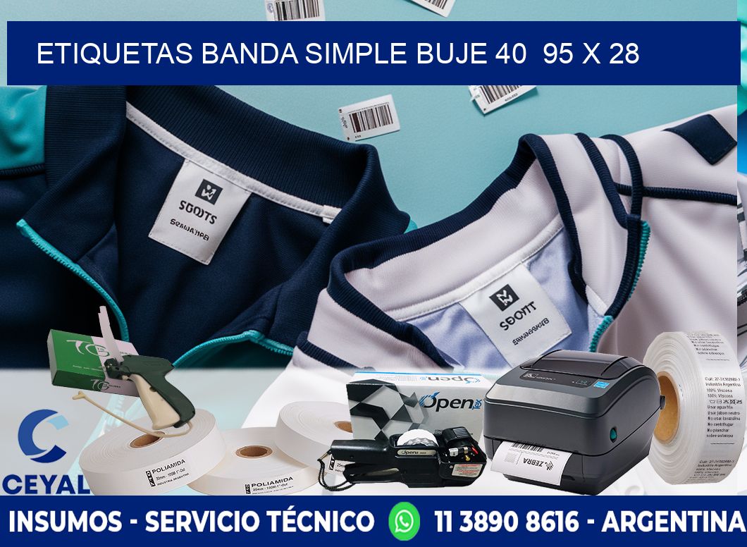 etiquetas banda simple buje 40  95 x 28