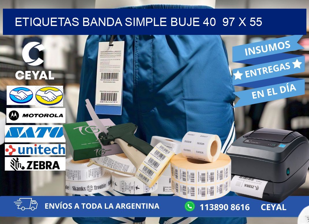 etiquetas banda simple buje 40  97 x 55