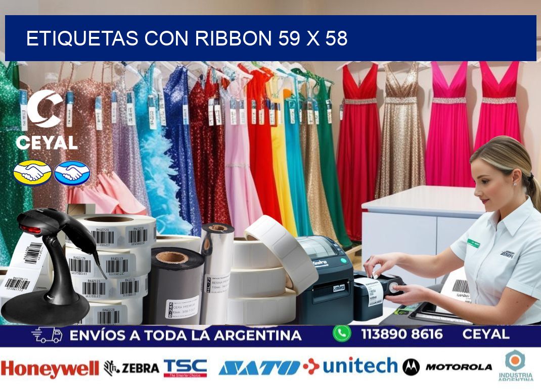 etiquetas con ribbon 59 x 58