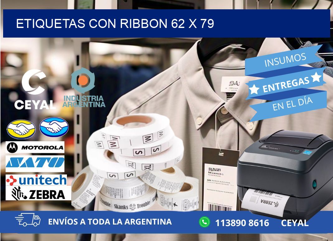 etiquetas con ribbon 62 x 79
