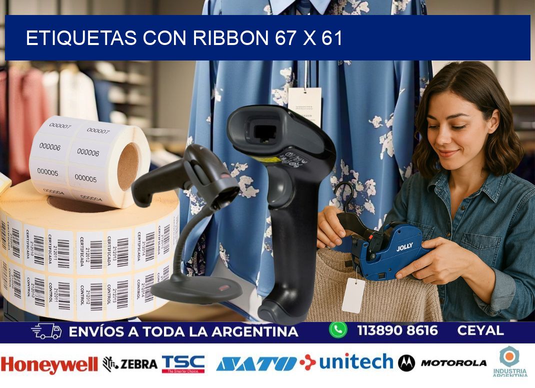 etiquetas con ribbon 67 x 61