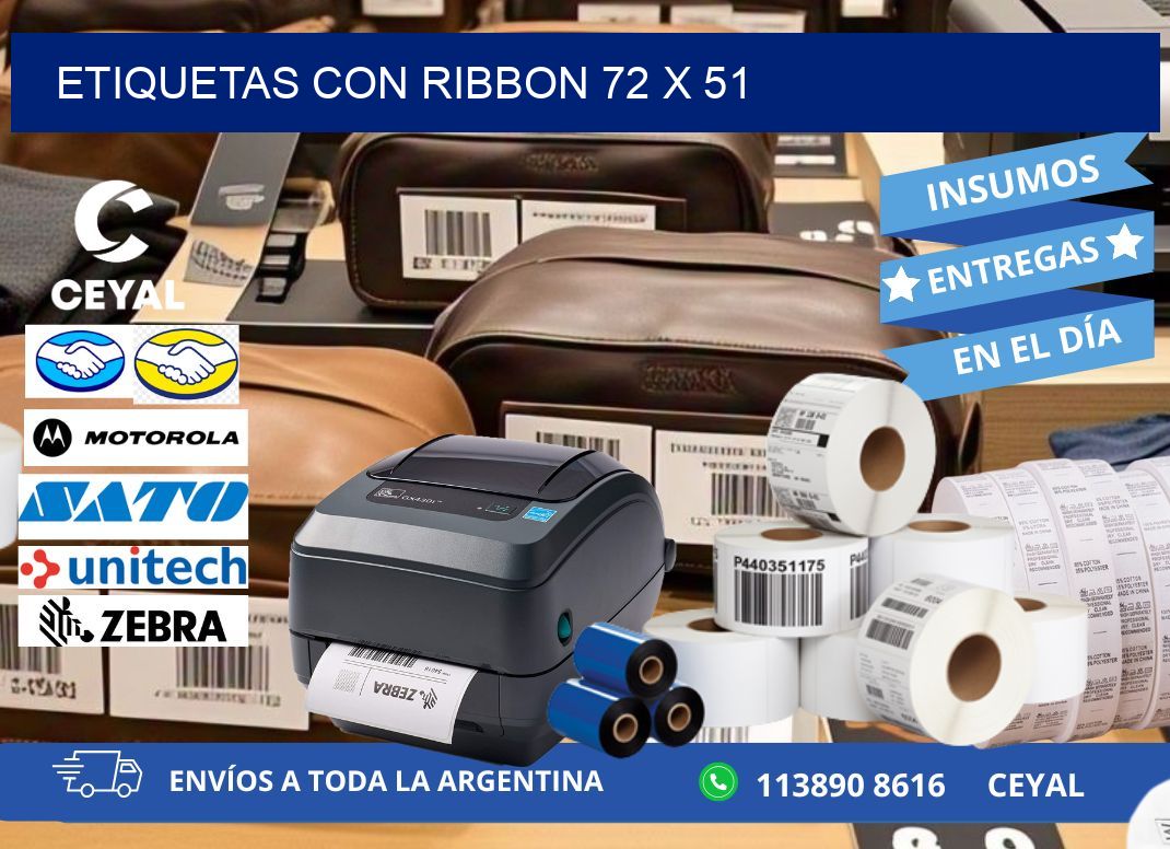 etiquetas con ribbon 72 x 51