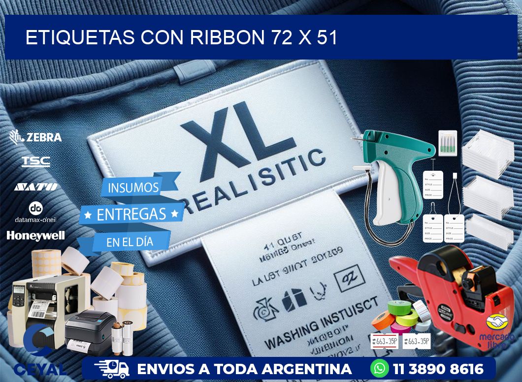 etiquetas con ribbon 72 x 51