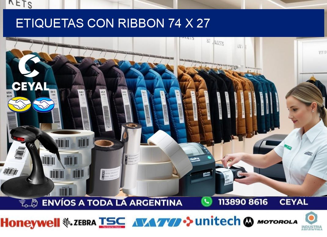 etiquetas con ribbon 74 x 27