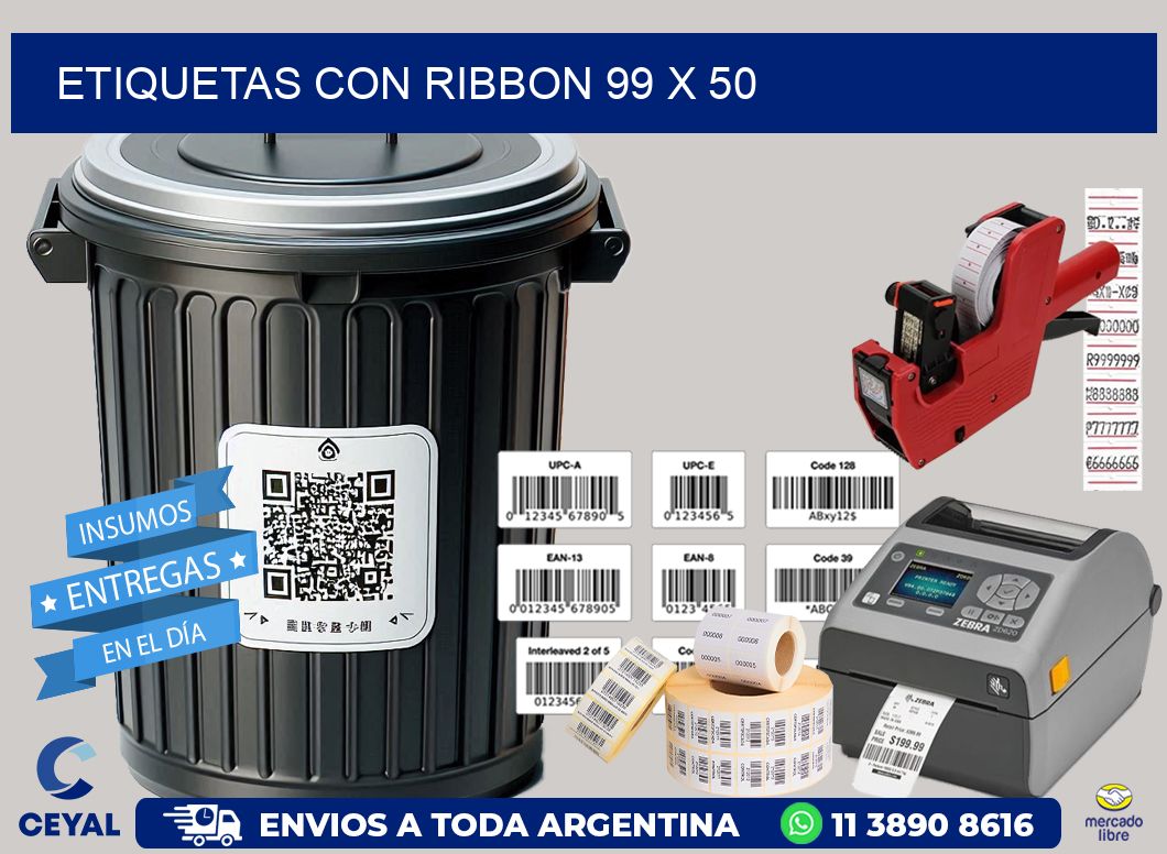 etiquetas con ribbon 99 x 50