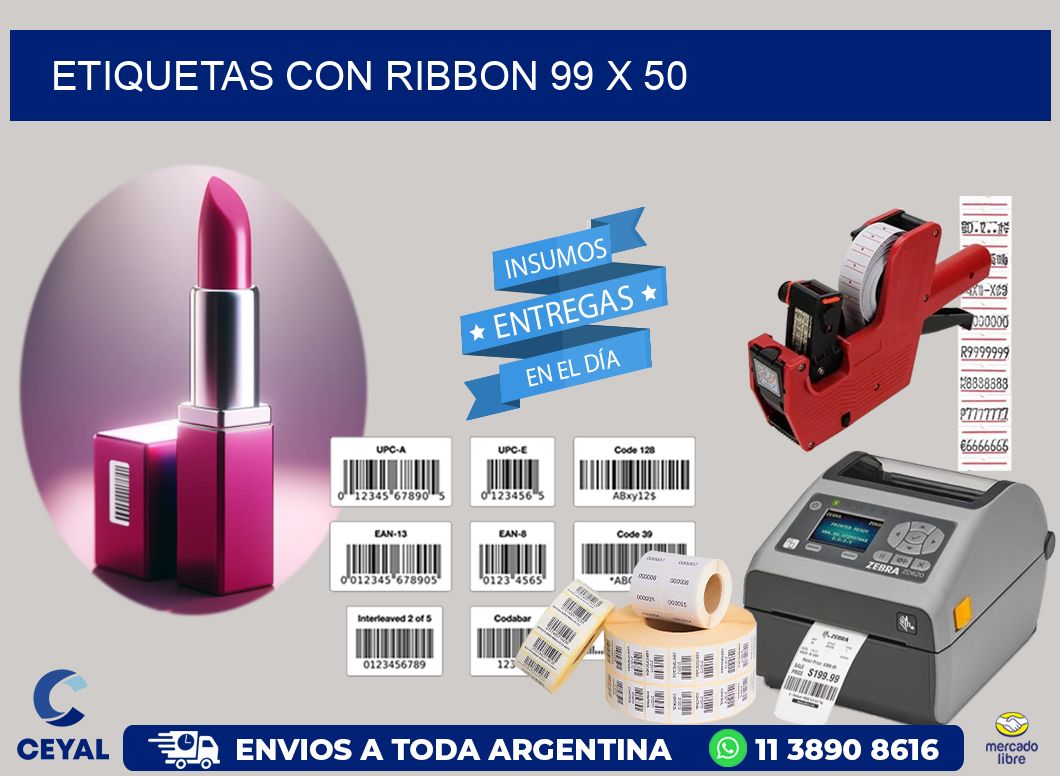 etiquetas con ribbon 99 x 50