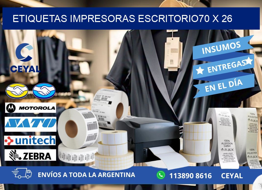 etiquetas impresoras escritorio70 x 26