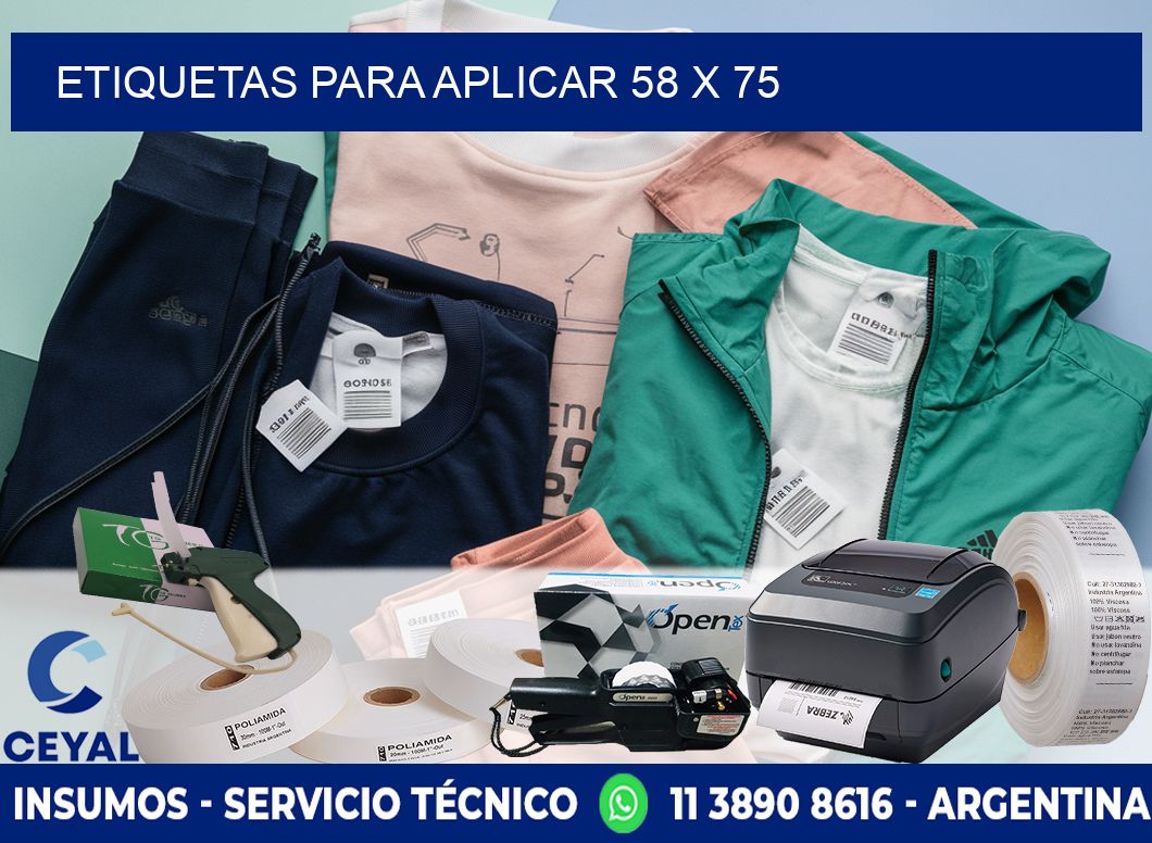 etiquetas para aplicar 58 x 75