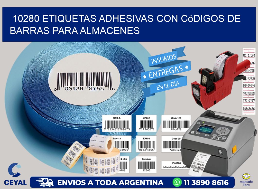 10280 etiquetas adhesivas con códigos de barras para almacenes