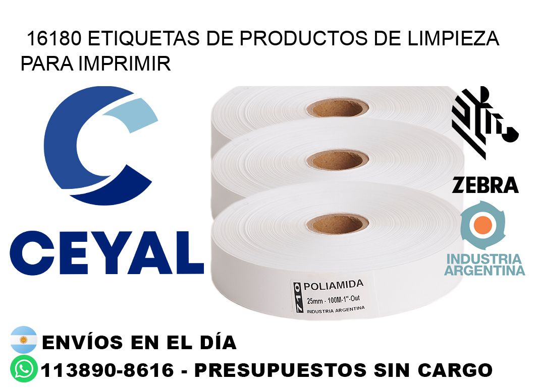 16180 Etiquetas de productos de limpieza para Imprimir