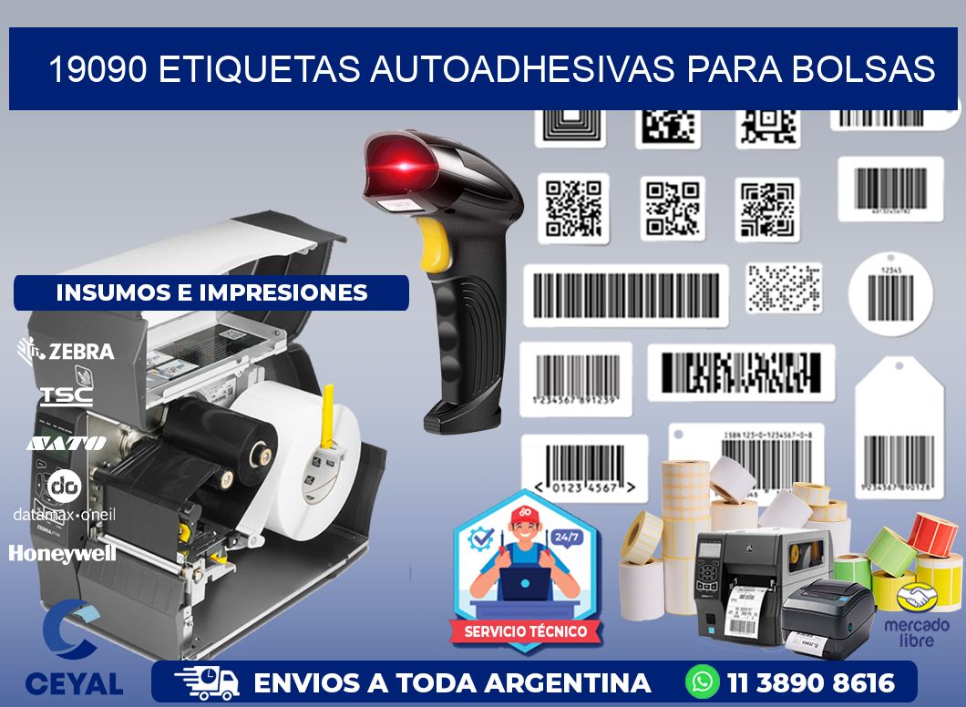19090 etiquetas autoadhesivas para bolsas