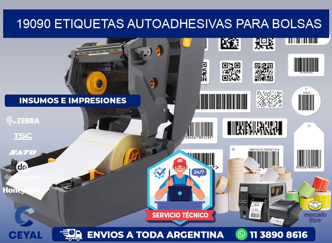 19090 etiquetas autoadhesivas para bolsas