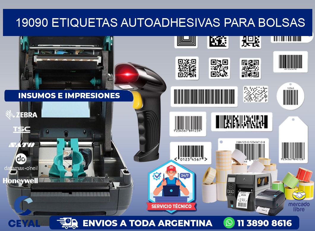 19090 etiquetas autoadhesivas para bolsas