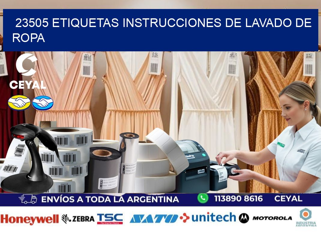 23505 etiquetas instrucciones de lavado de ropa