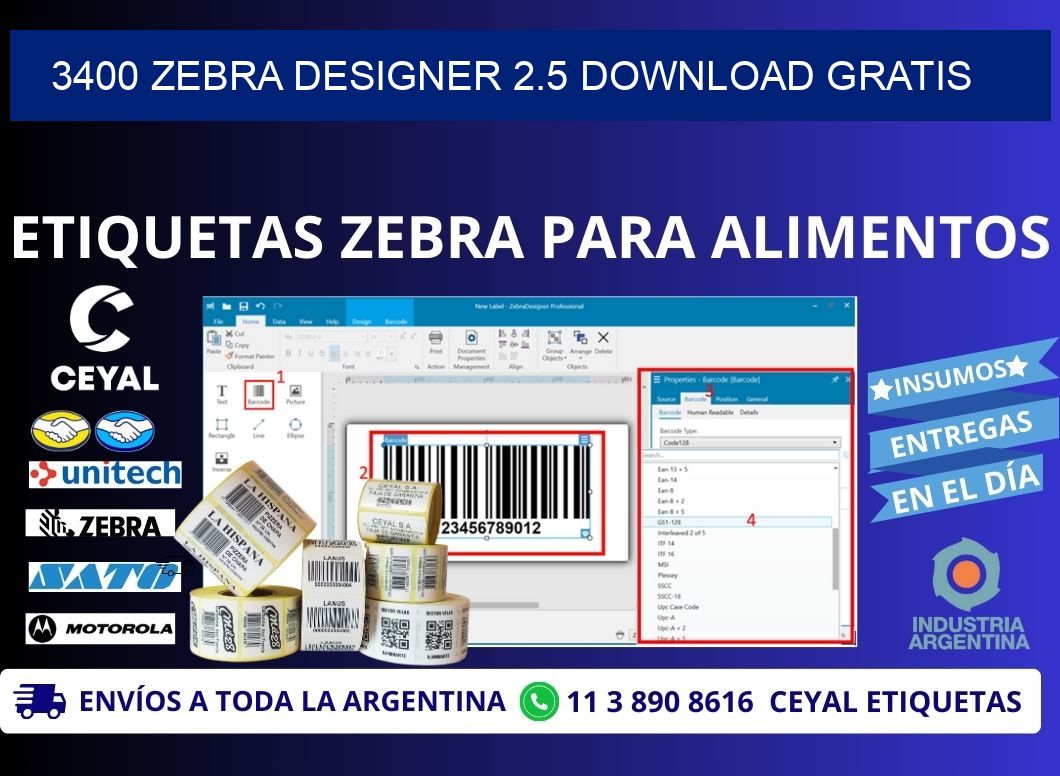 3400 Zebra designer 2.5 download gratis