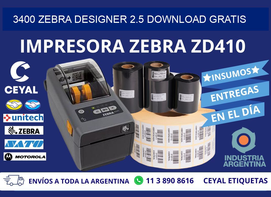 3400 Zebra designer 2.5 download gratis