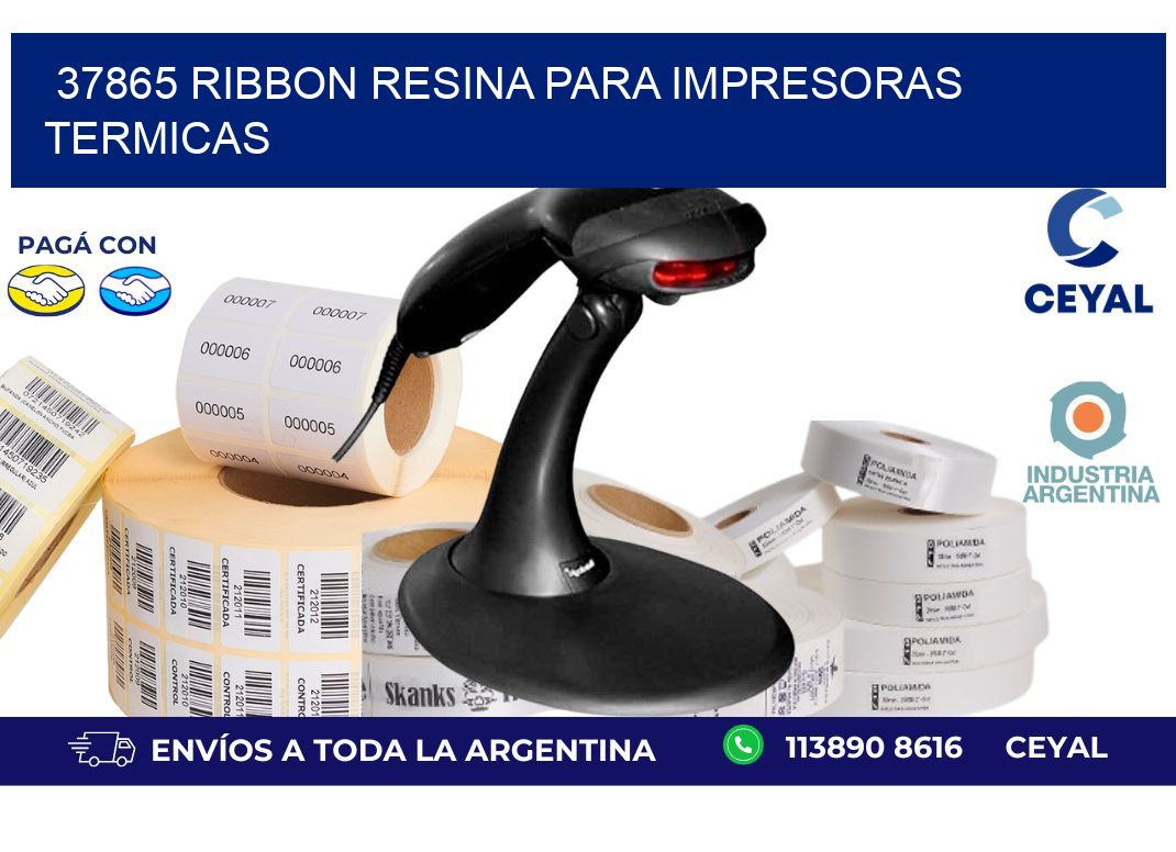 37865 ribbon resina para impresoras termicas