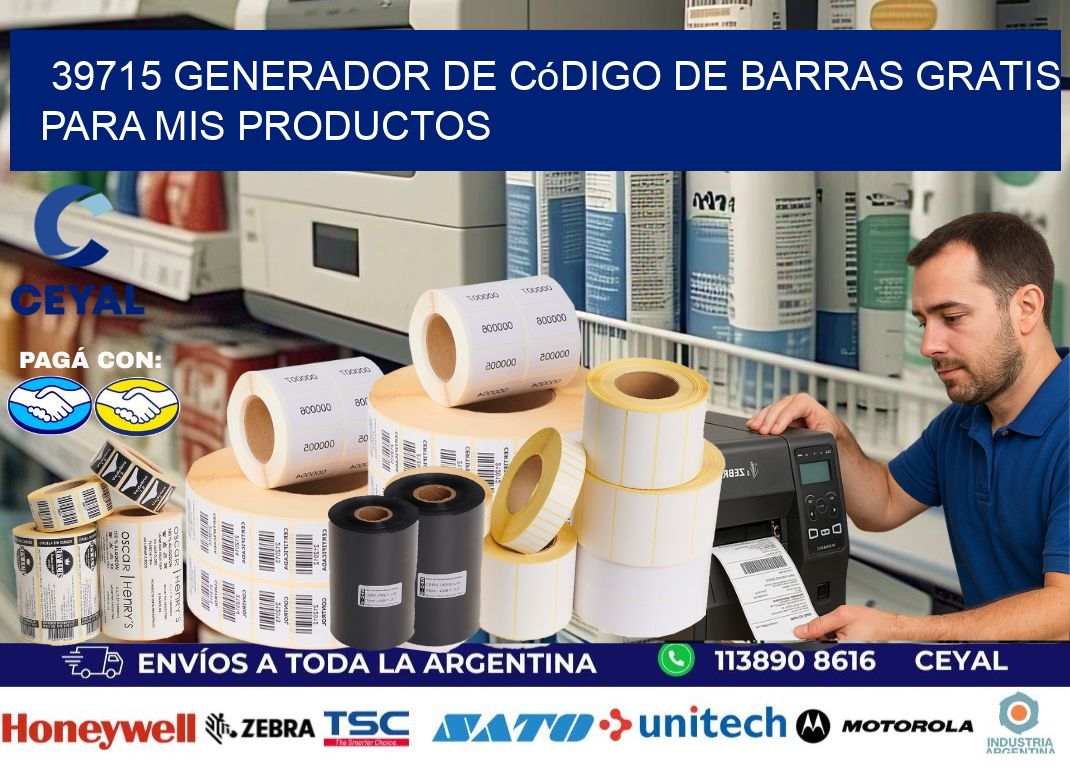 39715 Generador de código de barras gratis para mis productos