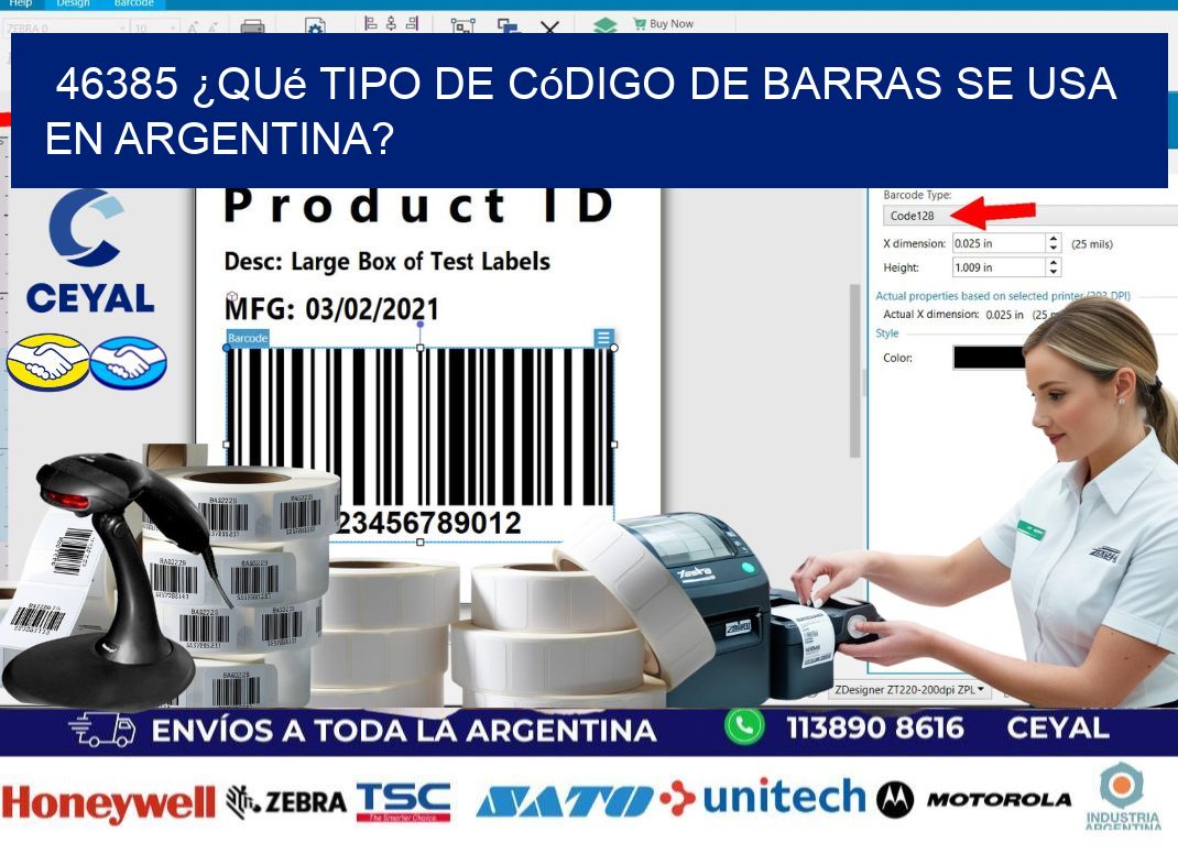 46385 ¿Qué tipo de código de barras se usa en Argentina?