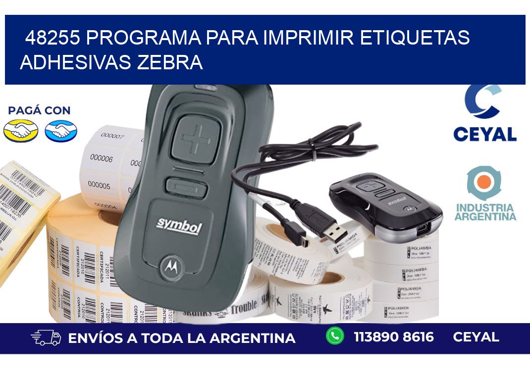 48255 Programa para imprimir etiquetas adhesivas zebra