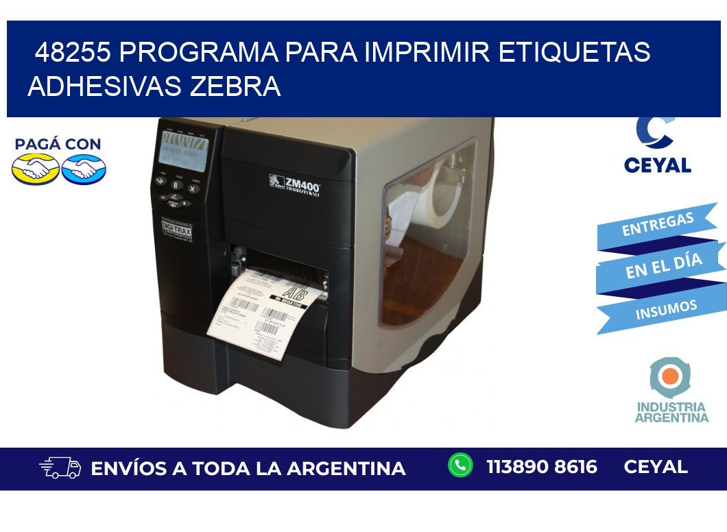 48255 Programa para imprimir etiquetas adhesivas zebra