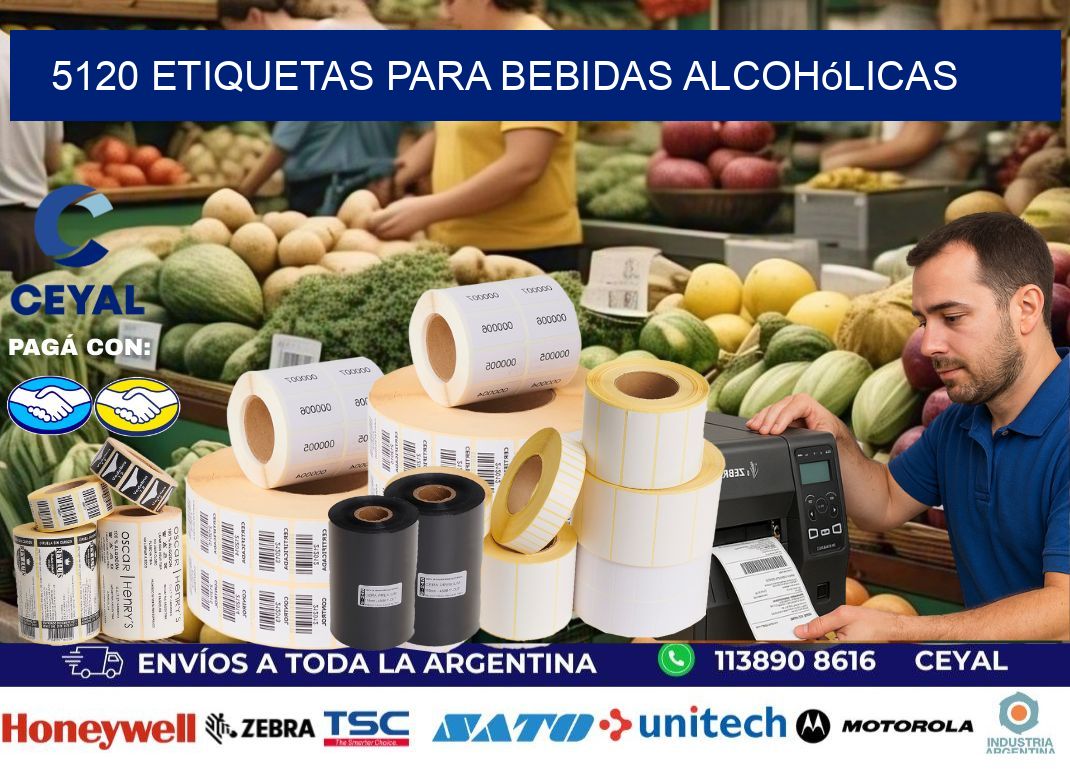 5120 Etiquetas para bebidas alcohólicas