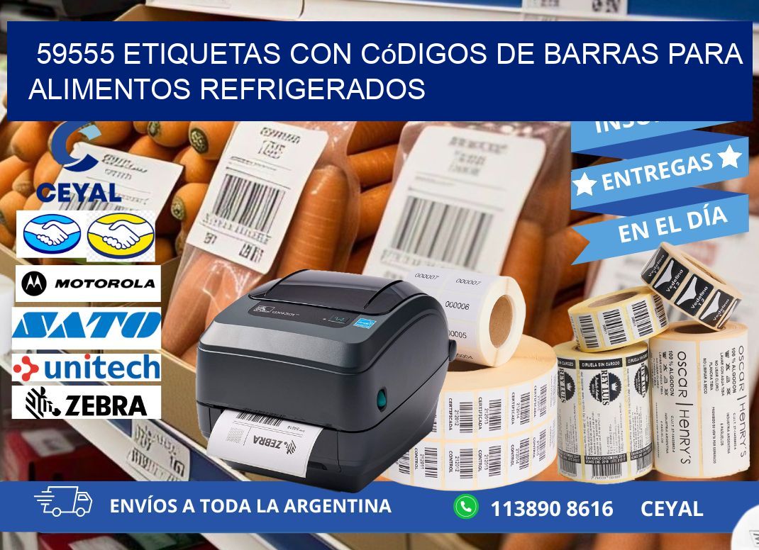 59555 Etiquetas con códigos de barras para alimentos refrigerados