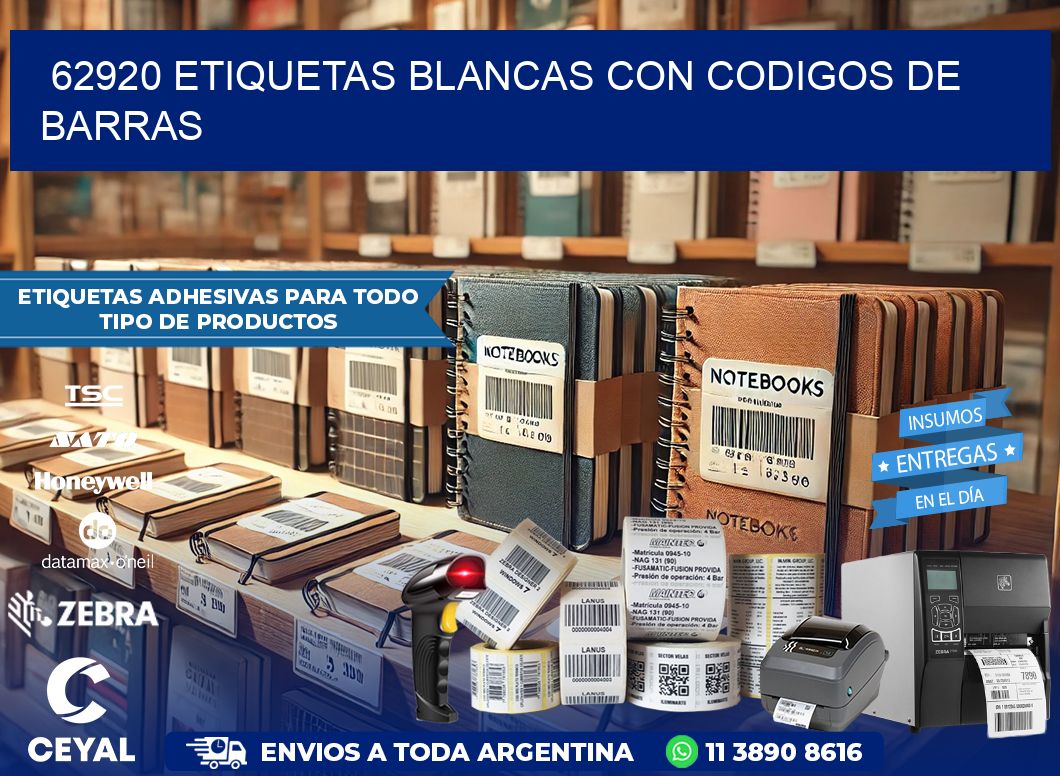 62920 etiquetas blancas con codigos de barras