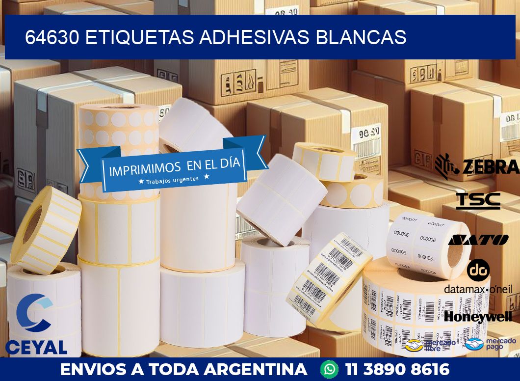 64630 etiquetas adhesivas blancas