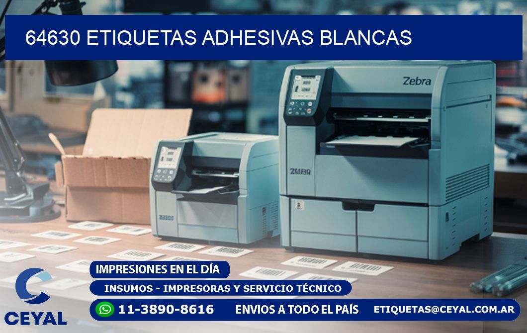 64630 etiquetas adhesivas blancas