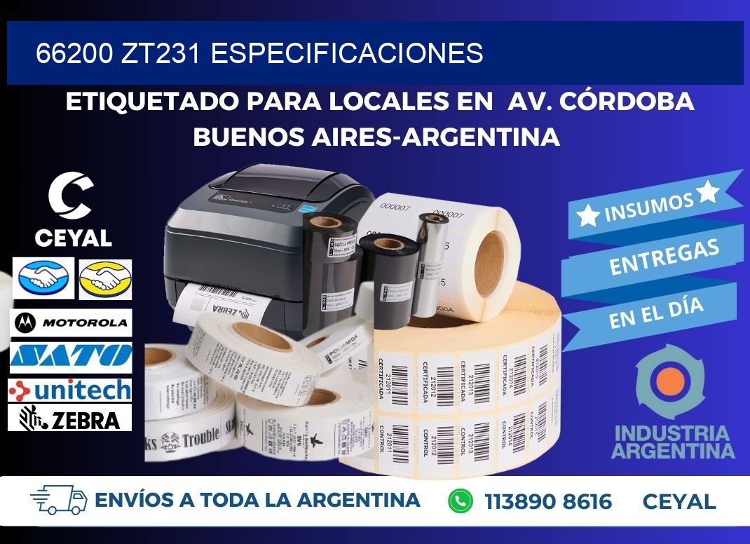 66200 ZT231 especificaciones