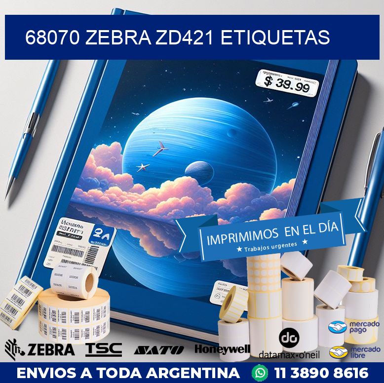 68070 Zebra ZD421 etiquetas