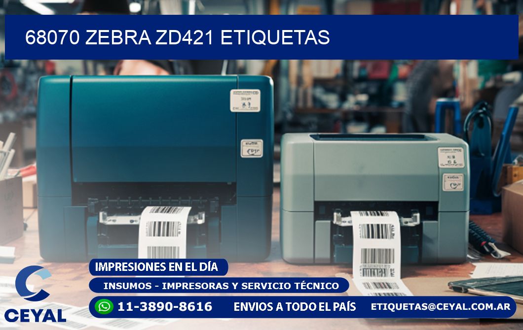 68070 Zebra ZD421 etiquetas